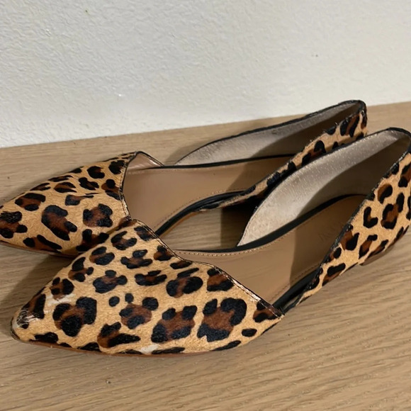 J. Crew Zoey D’Orsay Leopard Print Flats sz 6 - Picture 1 of 16